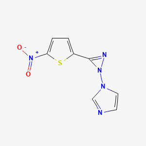 molecular formula C8H5N5O2S B12740978 1H-Imidazol-1-yl((5-nitro-2-thienyl)methylidyne)-hydrazinium inner salt CAS No. 154505-57-4