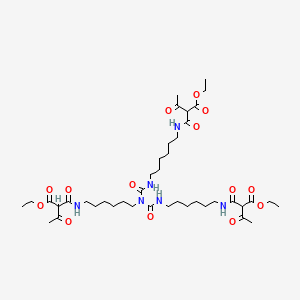 molecular formula C41H68N6O14 B12741002 Diethyl 2,24-diacetyl-13-(6-((2-(ethoxycarbonyl)-1,3-dioxobutyl)amino)hexyl)-3,12,14,23-tetraoxo-4,11,13,15,22-pentaazapentacosanedioate CAS No. 64762-96-5