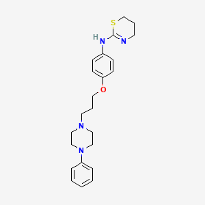 molecular formula C23H30N4OS B12741015 4H-1,3-Thiazin-2-amine, 5,6-dihydro-N-(4-(3-(4-phenyl-1-piperazinyl)propoxy)phenyl)- CAS No. 85868-69-5