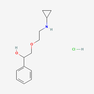 molecular formula C13H20ClNO2 B12741017 alpha-((2-(Cyclopropylamino)ethoxy)methyl)benzenemethanol hydrochloride CAS No. 131963-21-8