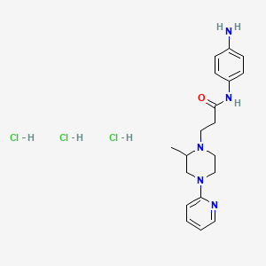 molecular formula C19H28Cl3N5O B12741024 N-(4-Aminophenyl)-2-methyl-4-(2-pyridinyl)-1-piperazinepropanamide trihydrochloride CAS No. 104374-06-3