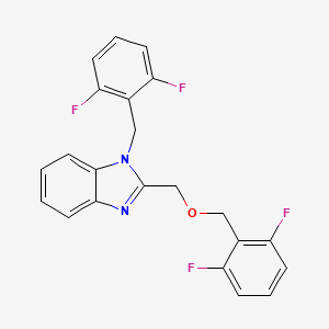 1H-Benzimidazole, 2-(((2,6-difluorophenyl)methoxy)methyl)-1-((2,6-difluorophenyl)methyl)-