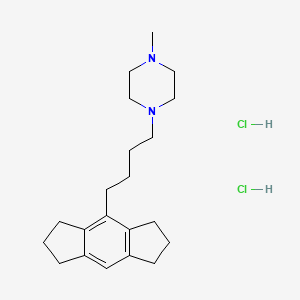 molecular formula C21H34Cl2N2 B12741058 Piperazine, 1-(4-(1,2,3,5,6,7-hexahydro-s-indacen-4-yl)butyl)-4-methyl-, dihydrochloride CAS No. 80761-10-0