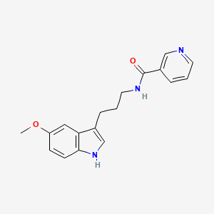 molecular formula C18H19N3O2 B12741100 Nicotinamide, N-(3-(5-methoxy-3-indolyl)propyl)- CAS No. 72612-09-0