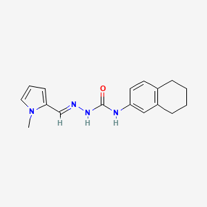 molecular formula C17H20N4O B12741109 Semicarbazide, 4-(5,6,7,8-tetrahydro-2-naphthalenyl)-1-((1-methyl-2-pyrrolyl)methylene)- CAS No. 126936-20-7