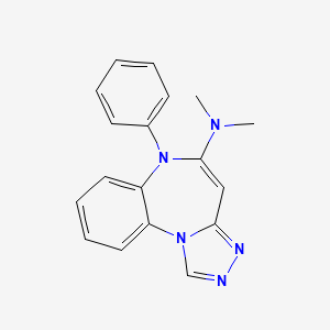 molecular formula C18H17N5 B12741114 N,N-Dimethyl-6-phenyl-6H-(1,2,4)triazolo(4,3-a)(1,5)benzodiazepin-5-amine CAS No. 153901-49-6