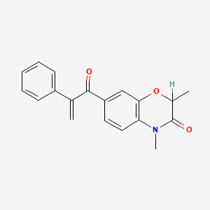 molecular formula C19H17NO3 B12741129 2,4-Dimethyl-7-(1-oxo-2-phenyl-2-propenyl)-2H-1,4-benzoxazin-3(4H)-one CAS No. 135420-33-6