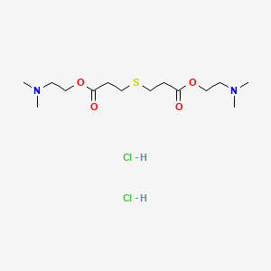 molecular formula C14H30Cl2N2O4S B12741138 Propionic acid, 3,3'-thiodi-, bis(2-(dimethylamino)ethyl) ester, dihydrochloride CAS No. 102582-98-9