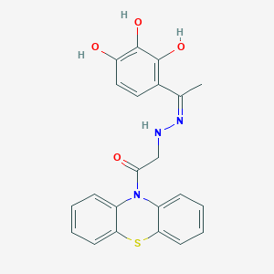 molecular formula C22H19N3O4S B12741145 10-(((1-(2,3,4-Trihydroxyphenyl)ethylidene)hydrazino)acetyl)-10H-phenothiazine CAS No. 68026-86-8