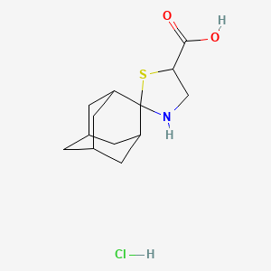 molecular formula C13H20ClNO2S B12741152 Adamantane-2-spiro(2'-thiazolidine-4'-carboxylic acid) hydrochloride CAS No. 159553-33-0