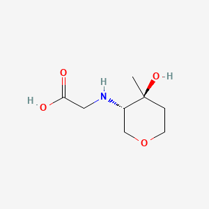 molecular formula C8H15NO4 B12741190 Glycine, N-(1,5-anhydro-2,4-dideoxy-3-C-methyl-L-threo-pentitol-2-yl)- CAS No. 134354-67-9