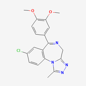 molecular formula C19H17ClN4O2 B12741246 4H-s-Triazolo(4,3-a)(1,4)benzodiazepine, 8-chloro-6-(3,4-dimethoxyphenyl)-1-methyl- CAS No. 115764-98-2