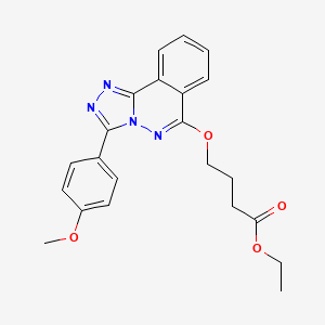 molecular formula C22H22N4O4 B12741283 Butanoic acid, 4-((3-(4-methoxyphenyl)-1,2,4-triazolo(3,4-a)phthalazin-6-yl)oxy)-, ethyl ester CAS No. 87540-59-8