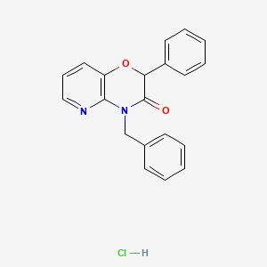 molecular formula C20H17ClN2O2 B12741300 2-Phenyl-4-phenylmethyl-2H-pyrido(3,2-b)-1,4-oxazin-3(4H)-one monohydrochloride CAS No. 88799-61-5