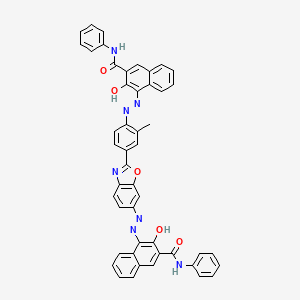 molecular formula C48H33N7O5 B12741310 3-Hydroxy-4-((4-(6-((2-hydroxy-3-((phenylamino)carbonyl)naphthyl)azo)benzoxazol-2-yl)-2-methylphenyl)azo)-N-phenylnaphthalene-2-carboxamide CAS No. 79832-55-6