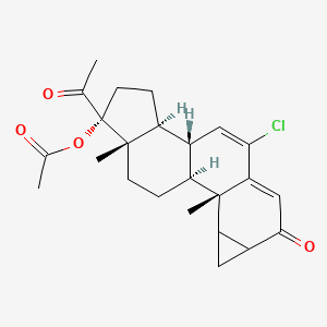 molecular formula C24H29ClO4 B12741327 [(1S,2S,11R,12S,15R,16S)-15-acetyl-9-chloro-2,16-dimethyl-6-oxo-15-pentacyclo[9.7.0.02,8.03,5.012,16]octadeca-7,9-dienyl] acetate 