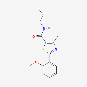 molecular formula C15H18N2O2S B12741344 5-Thiazolecarboxamide, 2-(2-methoxyphenyl)-4-methyl-N-propyl- CAS No. 82875-43-2