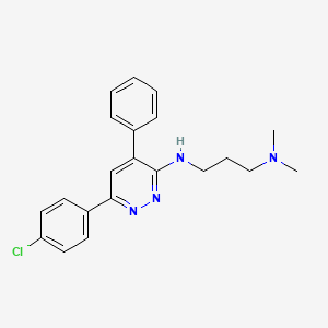 molecular formula C21H23ClN4 B12741366 N'-(6-(4-Chlorophenyl)-4-phenyl-3-pyridazinyl)-N,N-dimethyl-1,3-propanediamine CAS No. 118516-24-8