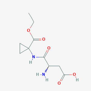 molecular formula C10H16N2O5 B12741370 Ethyl N-(L-aspartyl)-1-aminocyclopropanecarboxylate CAS No. 109005-98-3