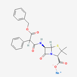 Sodium (2S-(2alpha,5alpha,6beta))-6-((3-(benzyloxy)-1,3-dioxo-2-phenylpropyl)amino)-3,3-dimethyl-7-oxo-4-thia-1-azabicyclo(3.2.0)heptane-2-carboxylate