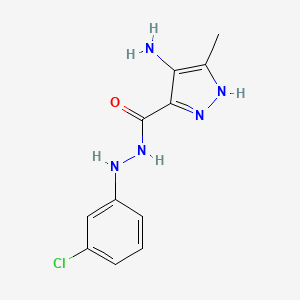 1H-Pyrazole-3-carboxylic acid, 4-amino-5-methyl-, 2-(3-chlorophenyl)hydrazide