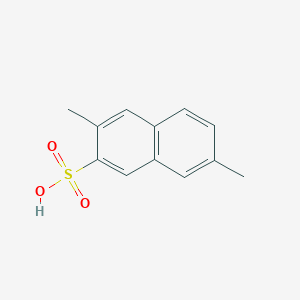 molecular formula C12H12O3S B12741435 3,7-Dimethyl-2-naphthalenesulfonic acid CAS No. 33121-78-7