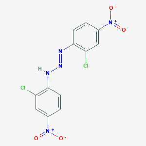 molecular formula C12H7Cl2N5O4 B12741528 1-Triazene, 1,3-bis(2-chloro-4-nitrophenyl)- CAS No. 92952-96-0