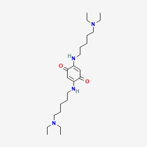 molecular formula C24H44N4O2 B12741553 p-Benzoquinone, 2,5-bis((5-(diethylamino)pentyl)amino)- CAS No. 102808-97-9