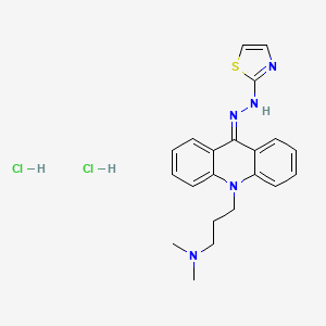 molecular formula C21H25Cl2N5S B12741577 10-(3-(Dimethylamino)propyl)-9(10H)-acridinone 2-thiazolylhydrazone dihydrochloride CAS No. 92928-70-6