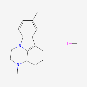 molecular formula C17H23IN2 B12741592 2,3,3a,4,5,6-Hexahydro-3,8-dimethyl-1H-pyrazino(3,2,1-jk)carbazole methyliodide CAS No. 102129-11-3