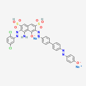 molecular formula C34H21Cl2N7Na2O8S2 B12741613 C.I. Direct Green 12 CAS No. 6486-55-1