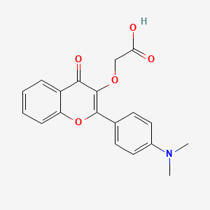 molecular formula C19H17NO5 B12741649 ((2-(4-(Dimethylamino)phenyl)-4-oxo-4H-1-benzopyran-3-yl)oxy)acetic acid 