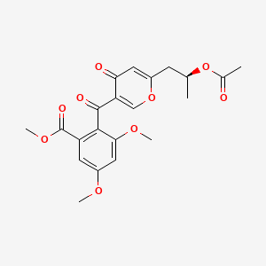 molecular formula C21H22O9 B12741656 Actofunicone CAS No. 358376-44-0