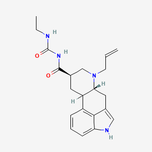 molecular formula C21H26N4O2 B12741670 N-((Ethylamino)carbonyl)-6-(2-propenyl)ergoline-8-beta-carboxamide CAS No. 85329-87-9