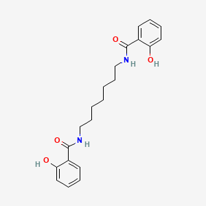 molecular formula C21H26N2O4 B12741798 Benzamide, N,N'-1,7-heptanediylbis(2-hydroxy- CAS No. 129944-86-1