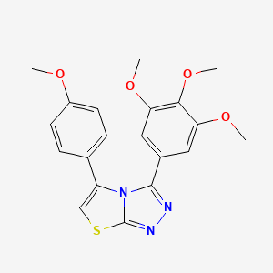 molecular formula C20H19N3O4S B12741800 Thiazolo(2,3-c)-1,2,4-triazole, 5-(4-methoxyphenyl)-3-(3,4,5-trimethoxyphenyl)- CAS No. 140423-97-8