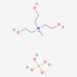 molecular formula C7H21NO7Si B12741805 Ethanaminium, 2-hydroxy-N,N-bis(2-hydroxyethyl)-N-methyl-, salt with silicic acid CAS No. 12687-85-3