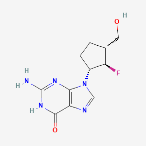 molecular formula C11H14FN5O2 B12741900 6'-a-F-carbocyclicddG CAS No. 129829-89-6