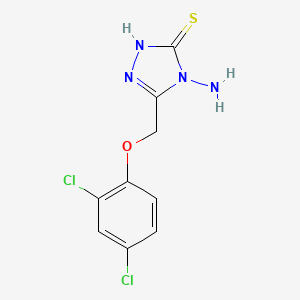 molecular formula C9H8Cl2N4OS B1274215 3H-1,2,4-三唑-3-硫酮，2,4-二氢-4-氨基-5-((2,4-二氯苯氧基)甲基)- CAS No. 4413-40-5