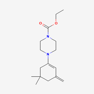 1-Piperazinecarboxylic acid, 4-(5,5-dimethyl-3-methylene-1-cyclohexen-1-yl)-, ethyl ester