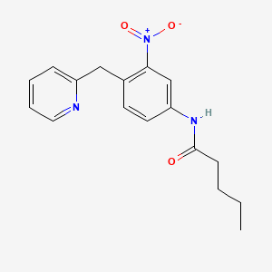 molecular formula C17H19N3O3 B12742390 Pentanamide, N-(3-nitro-4-(2-pyridinylmethyl)phenyl)- CAS No. 123947-03-5