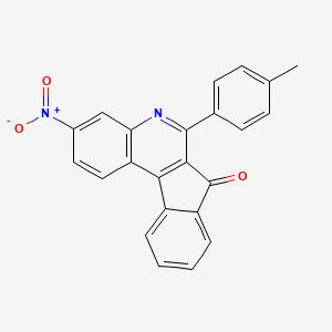 7H-Indeno(2,1-c)quinolin-7-one, 6-(4-methylphenyl)-3-nitro-