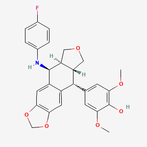 4-[(5S,5aS,8aR,9R)-5-(4-fluoroanilino)-5,5a,6,8,8a,9-hexahydro-[2]benzofuro[6,5-f][1,3]benzodioxol-9-yl]-2,6-dimethoxyphenol