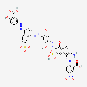 2-((2-Amino-6-((4-((4-((3-carboxy-4-hydroxyphenyl)azo)-7-sulpho-1-naphthyl)azo)-2,5-dimethoxyphenyl)azo)-5-hydroxy-7-sulpho-1-naphthyl)azo)-5-nitrobenzoic acid