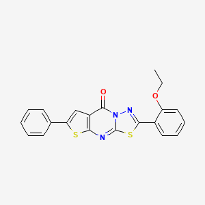 8H-(1,3,4)Thiadiazolo(3,2-a)thieno(2,3-d)pyrimidin-8-one, 2-(2-ethoxyphenyl)-6-phenyl-