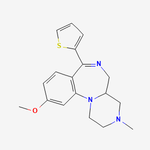 1,2,3,4,4a,5-Hexahydro-10-methoxy-3-methyl-7-(2-thienyl)pyrazino(1,2-a)(1,4)benzodiazepine