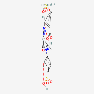 Dihydrogen (2-((4,5-dihydro-3-methyl-5-oxo-1-(4-sulpho-o-tolyl)-1H-pyrazol-4-yl)azo)-4-sulphobenzoato(4-))chromate(2-)