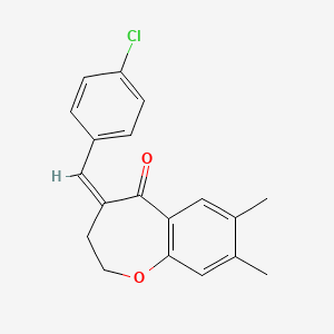 3,4-Dihydro-4-((4-chlorophenyl)methylene)-7,8-dimethyl-1-benzoxepin-5(2H)-one