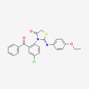 molecular formula C24H19ClN2O3S B12742964 3-(2-Benzoyl-4-chlorophenyl)-2-((4-ethoxyphenyl)imino)-4-thiazolidinone CAS No. 111070-73-6