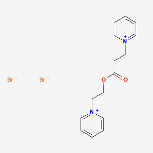 molecular formula C15H18Br2N2O2 B12742967 Pyridinium, 1-(2-carboxyethyl)-, bromide, ester with 1-(2-hydroxyethyl)pyridinium bromide CAS No. 97216-32-5